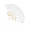 EVENTAIL EN TISSU BRODE BLANC 23 CM 