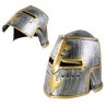 CASQUE DE CHEVALIER OU HEAUME OR ET GRIS 