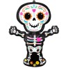 BALLON METALLIQUE  SQUELETTE JOUR DES MORTS DAY OF THE DEAD  HALLOWEEN 86 CM