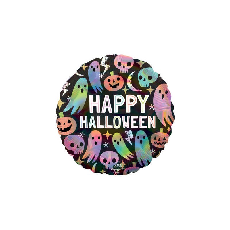 BALLON METALLIQUE  FANFOMES IRIDESCENTS HAPPY HALLOWEEN  HALLOWEEN 43 CM