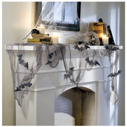 TOILE OU TISSU GRIS 60 CM X 4.50 M + 6 CHAUVE SOURIS