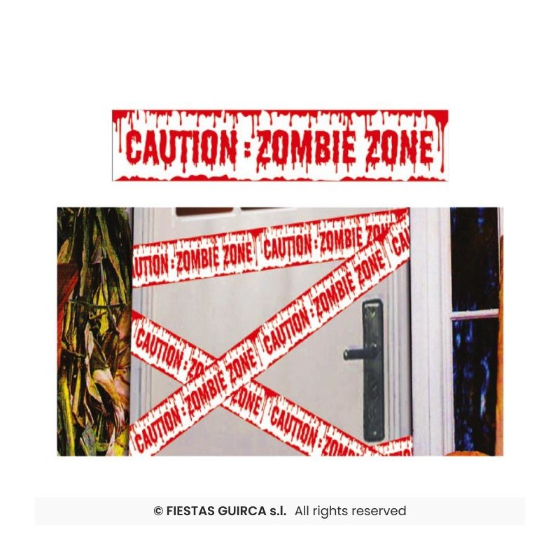 BANDEROLE RUBALISE HALLOWEEN " CAUTION "