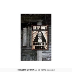 POSTER NONE TUEUSE HALLOWEEN HAUNTED HOUSE KEEP OUT 24X 36 CM