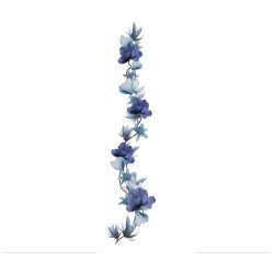 GUIRLANDE FLEURS VIOLET ET BLANC  220 CM