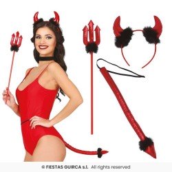 KIT DIABLESSE OU DEMON ROUGE (SERRE-TETE- QUEUE- TRIDENT )