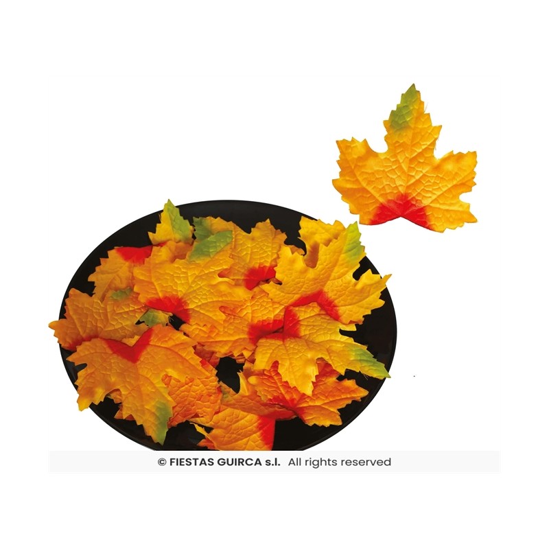 SET DECORATION AUTOMNE FEUILLES ERABLE ORANGE