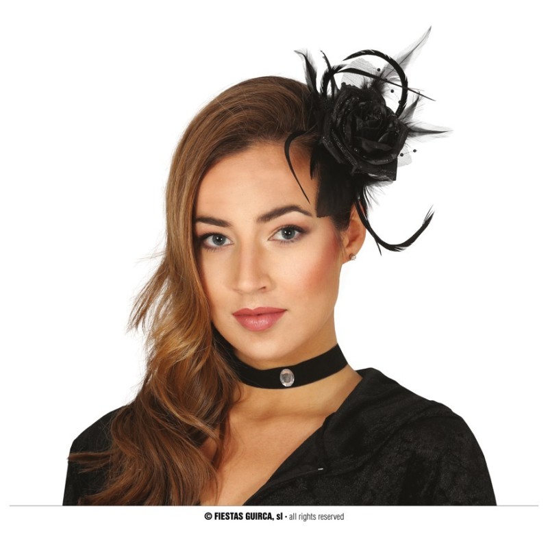 FLEUR NOIRE POUR CHEVEUX AVEC CLIP