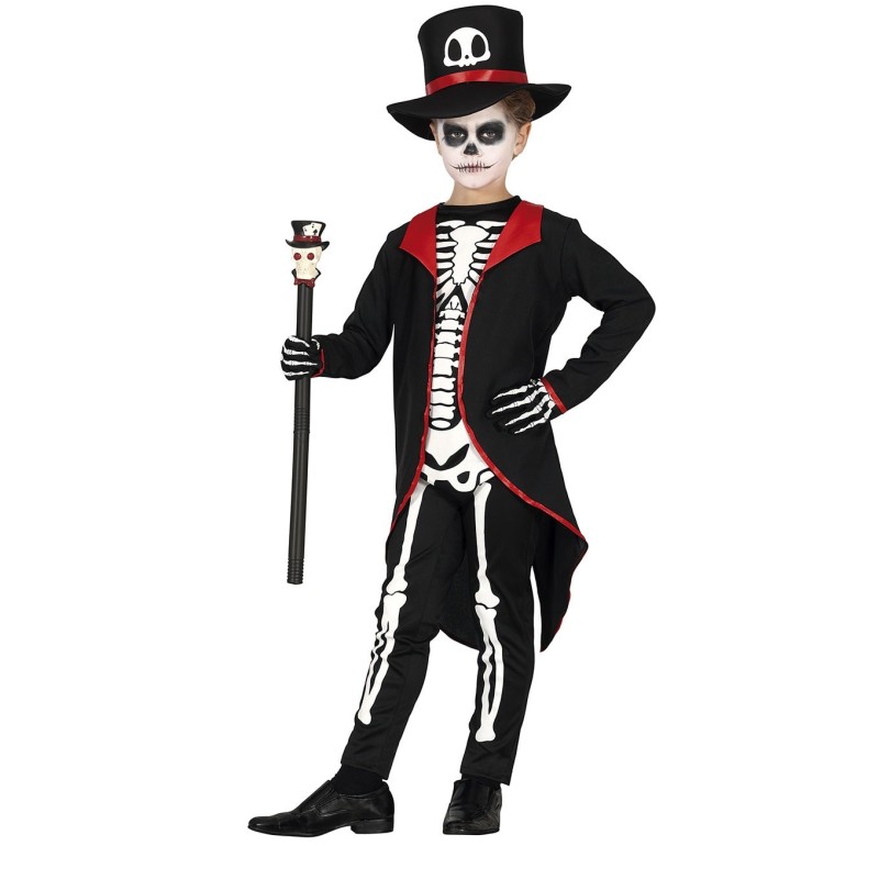 DEGUISEMENT HALLOWEEN SQUELETTE JOUR DES MORTS TAILLE 3-4 ANS 