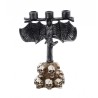 CHANDELIER CHAUVE SOURIS 3 BRANCHES PIED TETES DE MORT 31 X 22 CM 