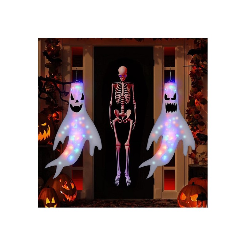 DECORATION HALLOWEEN FANTOME LUMINEUX 120 X 63 CM