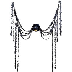 DECORATION GEANTE HALLOWEEN ARAIGNEE EN PAPIER ALVEOLE A SUSPENDRE 360 CM