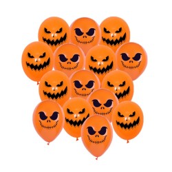 SACHET DE 15 BALLONS HALLOWEEN CITROUILLE 30 CM 