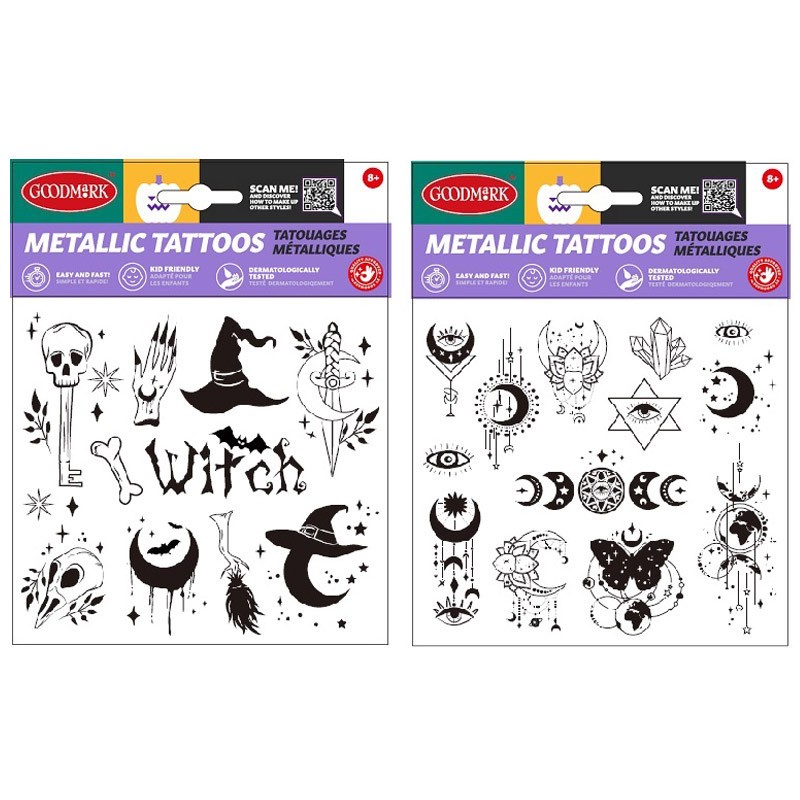 TATOUAGE EFFET METAL 2 MODELS ASSORTIS 