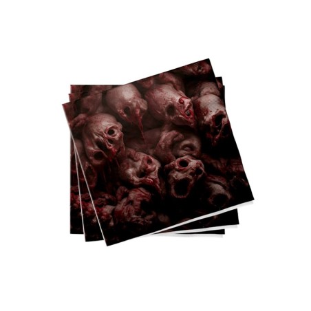 16 SERVIETTES  HALLOWEEN TETE DE MORT 33 X 33 CM 