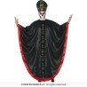 DEGUISEMENT PRETRE SATANIQUE CAPE NOIRE ET ROUGE AVEC COIFFE HALLOWEEN TAILLE X