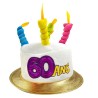CHAPEAU GATEAU ANNIVERSAIRE 60 ANS AVEC BOUGIES CHAPEAU GATEAU ANNIVERSAIRE 60 ANS AVEC BOUGIES