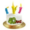 CHAPEAU GATEAU ANNIVERSAIRE BOUGIES 40 ANS