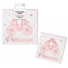 12 SERVIETTES PRINCESSE BLANC ET ROSE GOLD 33 X 33 CM 