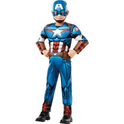 DEGUISEMENT CAPTAIN AMERICA AVEC MUSCLES REMBOURES TAILLE 5-6 ANS