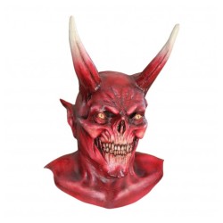 MASQUE EN LATEX DIABLE ROUGE HALLOWEEN