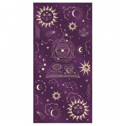 CHEMIN DE TABLE HALLOWEEN MYSTIQUE VELOUR VIOLET IMPRESSION OR 28 CM X 3 M