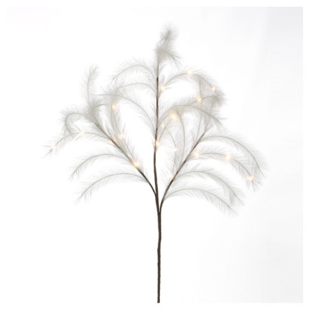 TIGE PAMPA ARTIFICIELLE BLANCHE AVEC LED 130 CM