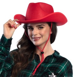 CHAPEAU COW BOY WESTERN RODEO ROUGE 