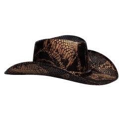 CHAPEAU WESTERN COW BOY PEAU DE SERPENT COBRA