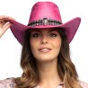 CHAPEAU COW BOY DJANGO ROSE TETE DE BUFFLE