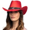 CHAPEAU COW BOY DJANGO ROUGE TETE DE BUFFLE