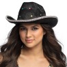 CHAPEAU WESTERN COW BOY DANCER NOIR STRASS