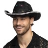 CHAPEAU WESTERN COW BOY DANCER NOIR STRASS