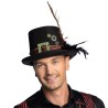 CHAPEAU HAUT DE FORME NOIR STEAMPUNK PLUMEPUNK