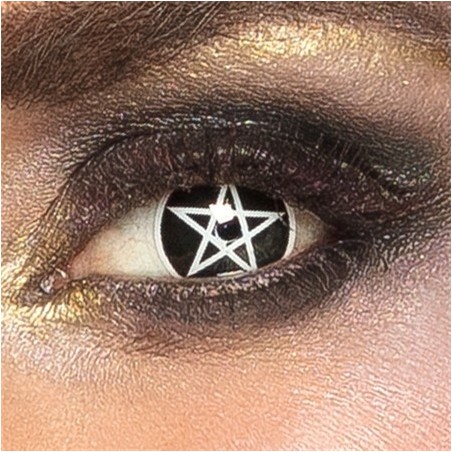 LENTILLES SEMAINE SORCIERE PENTACLE (NOIR ET BLANC )