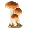 DECORATION 3 CHAMPIGNONS BRUN ORANGE SUR SOCLE EN BOIS MOUSSE  11 X 8 X  18 CM  DECORATION 3 CHAMPIGNONS BRUN ORANGE SUR SOCLE EN BOIS MOUSSE  11 X 8 X  18 CM