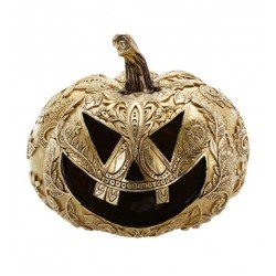 CITROUILLE POLYRESINE BAROQUE OR 21CM X 21CM X 18CM