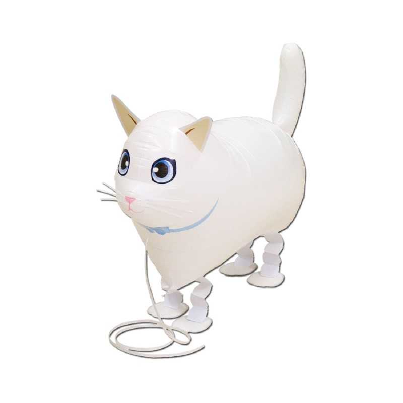 BALLON MARCHEUR AIRWALKER CHAT BLANC 90 CM