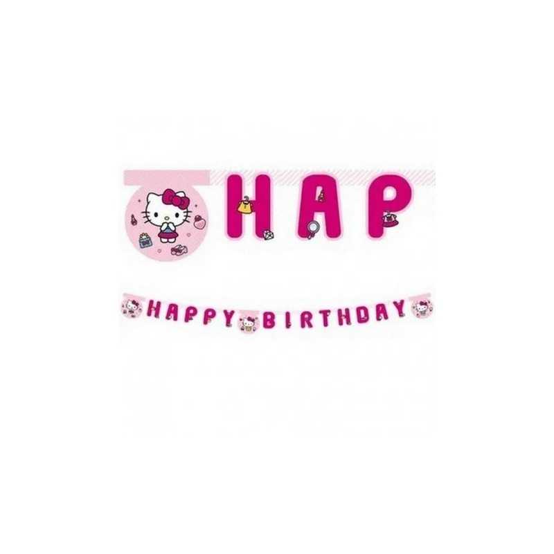 GUIRLANDE HAPPY BIRTHDAY THEME HELLO KITTY 2 M