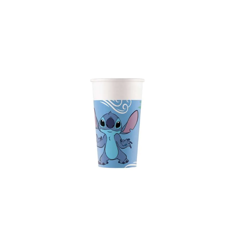 8 GOBELETS EN CARTON THEME STITCH 200 ML