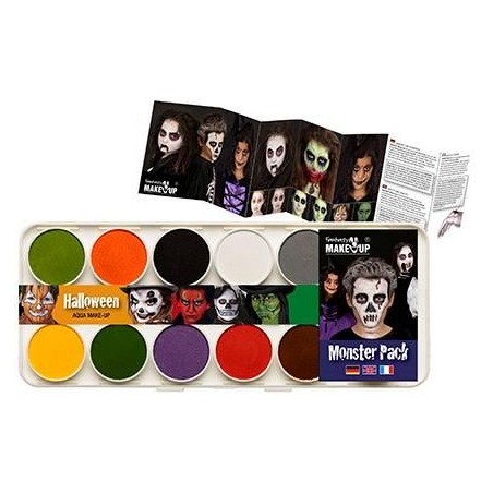 PALETTE MAQUILLAGE 10 COULEURS MONSTER PACK 2 EPONGES 2 PINCEAUX