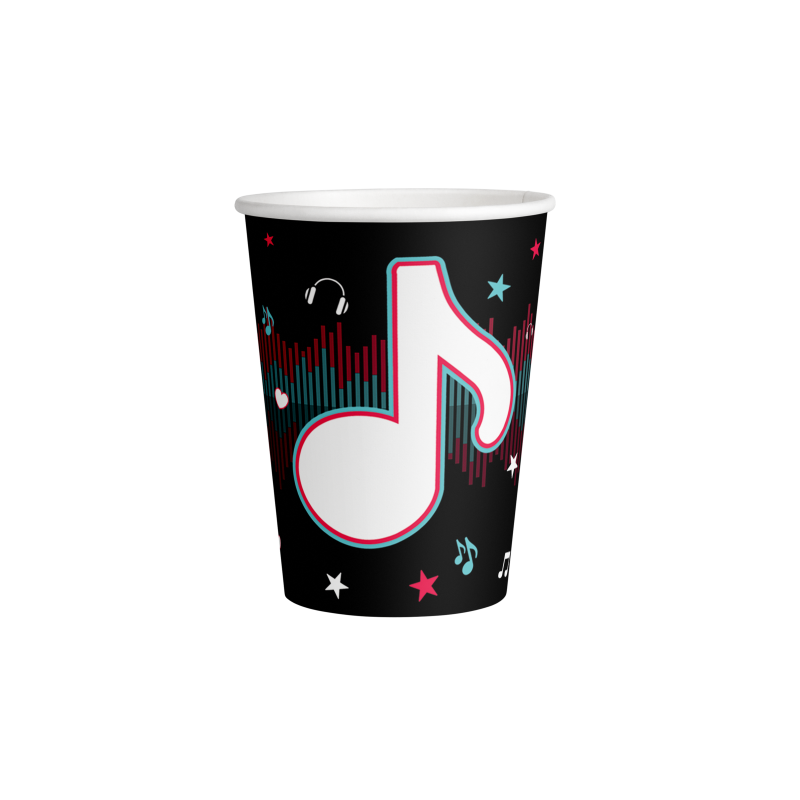 8 GOBELETS  DANCE PARTY NOTE DE MUSIQUE (TIKTOK) 200 ML