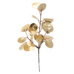 BRANCHE FEUILLES METALLISEES OR 26 X 32 CM 