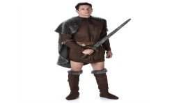 DEGUISEMENT PRINCE VIKING LORD HOMME TUNIQUE COURTE CAPE FOURRURE TAILLE XL