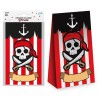 6 SACS CADEAUX BONBON PIRATE EN PAPIER