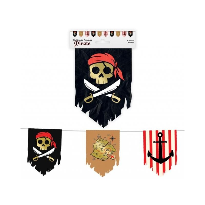 GUIRLANDE PAVILLONS PIRATE 10 FANIONS 3 METRES GUIRLANDE PAVILLONS PIRATE 10 FANIONS 3 METRES
