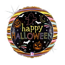 BALLON METALLIQUE ROND HAPPY HALLOWEEN  46 CM 