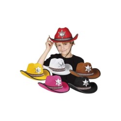 CHAPEAU DE SHERIF COWBOY WESTERN COULEUR ASSORTIS 