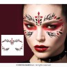 BIJOUX OU STICKER DE VISAGE STRASS GOTHIQUE NOIR ET ROUGE