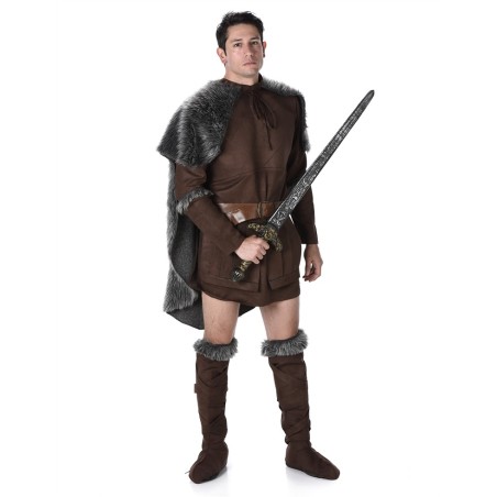 DEGUISEMENT PRINCE VIKING LORD HOMME TUNIQUE COURTE CAPE FOURRURE TAILLE M