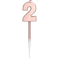 BOUGIE CHIFFRE 2 ROSE GOLD 